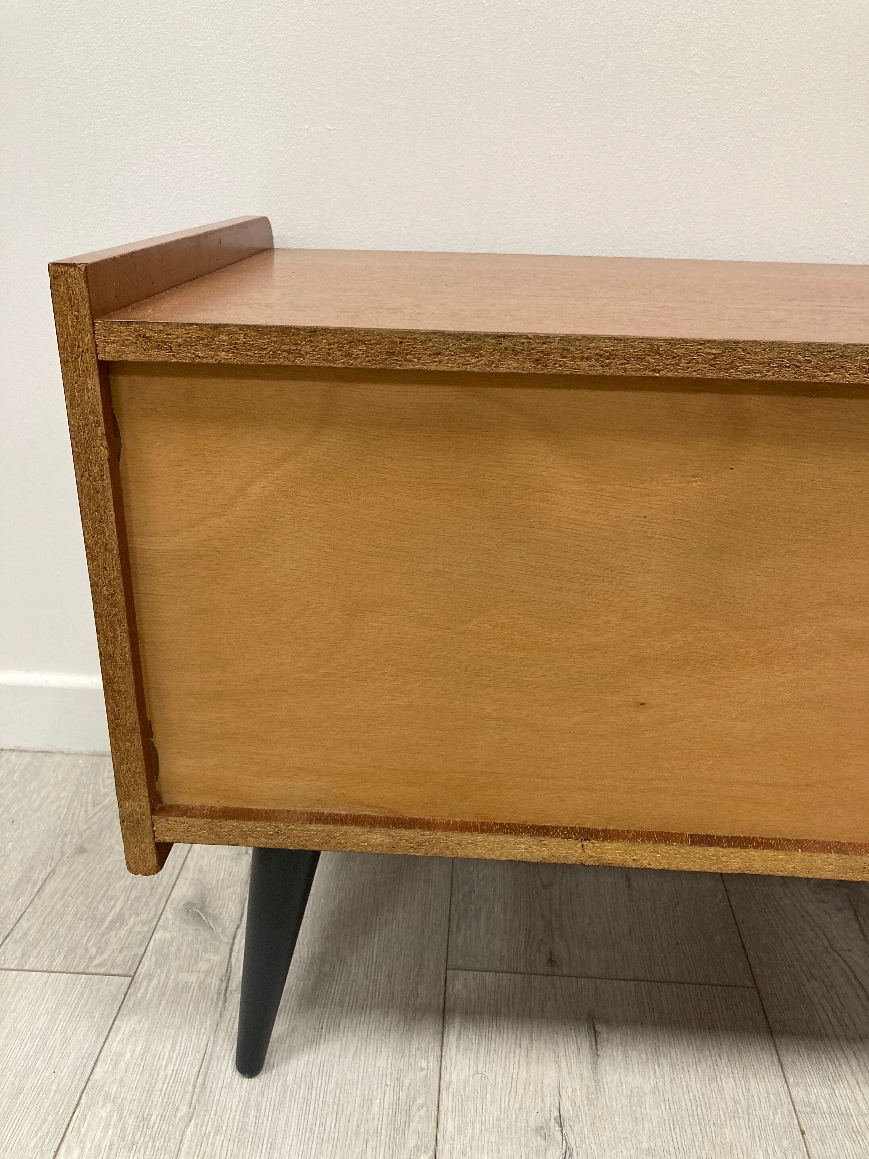 Pair of 1960s bedside tables compass feet