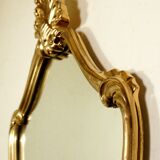 Louis XV style mirror, rockery, in golden resin, circa 1950 46x83cm