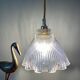 Suspension tulipe vintage en verre holophane (2)