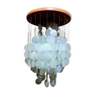 Ceiling light mother-of-pearl grapevines