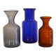 Series of 3 vintage glass vases by Erik Hoglund