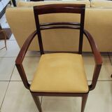 Paire de fauteuils bridge 1930 assise en cuir beige