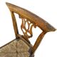 4 x elm dining chair with a carved back frame in a rosette / France / 1890-1900