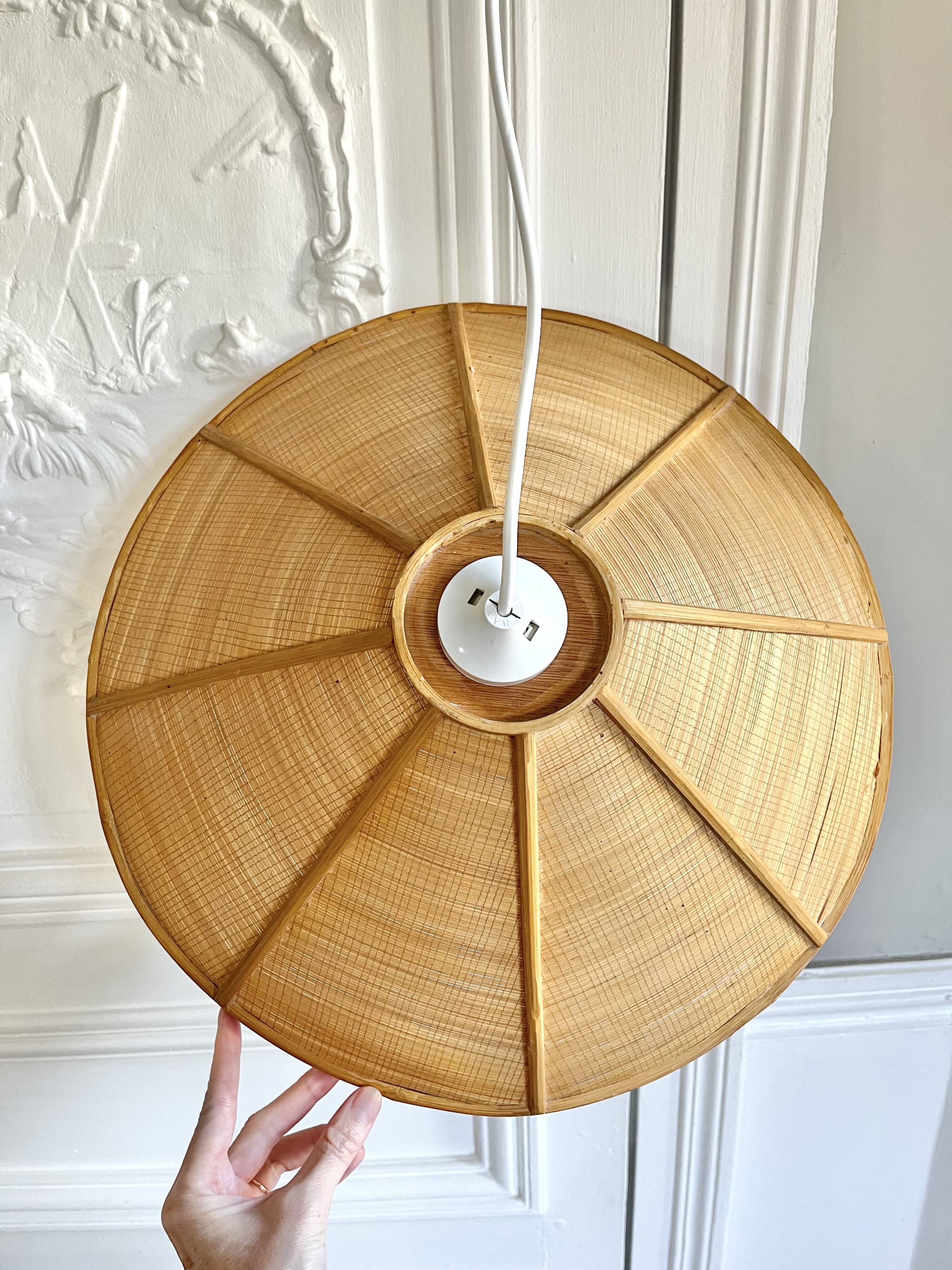 Vintage rattan pendant light