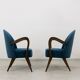 Pair of mid-century cocktail chairs, Poland, 1950s