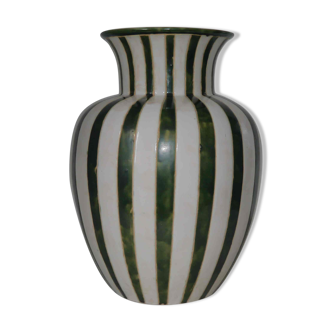 Vase old ceramic potiche 40 cm 50s signed "PH"