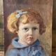 Tableau ancien portrait d’enfant époque Art deco