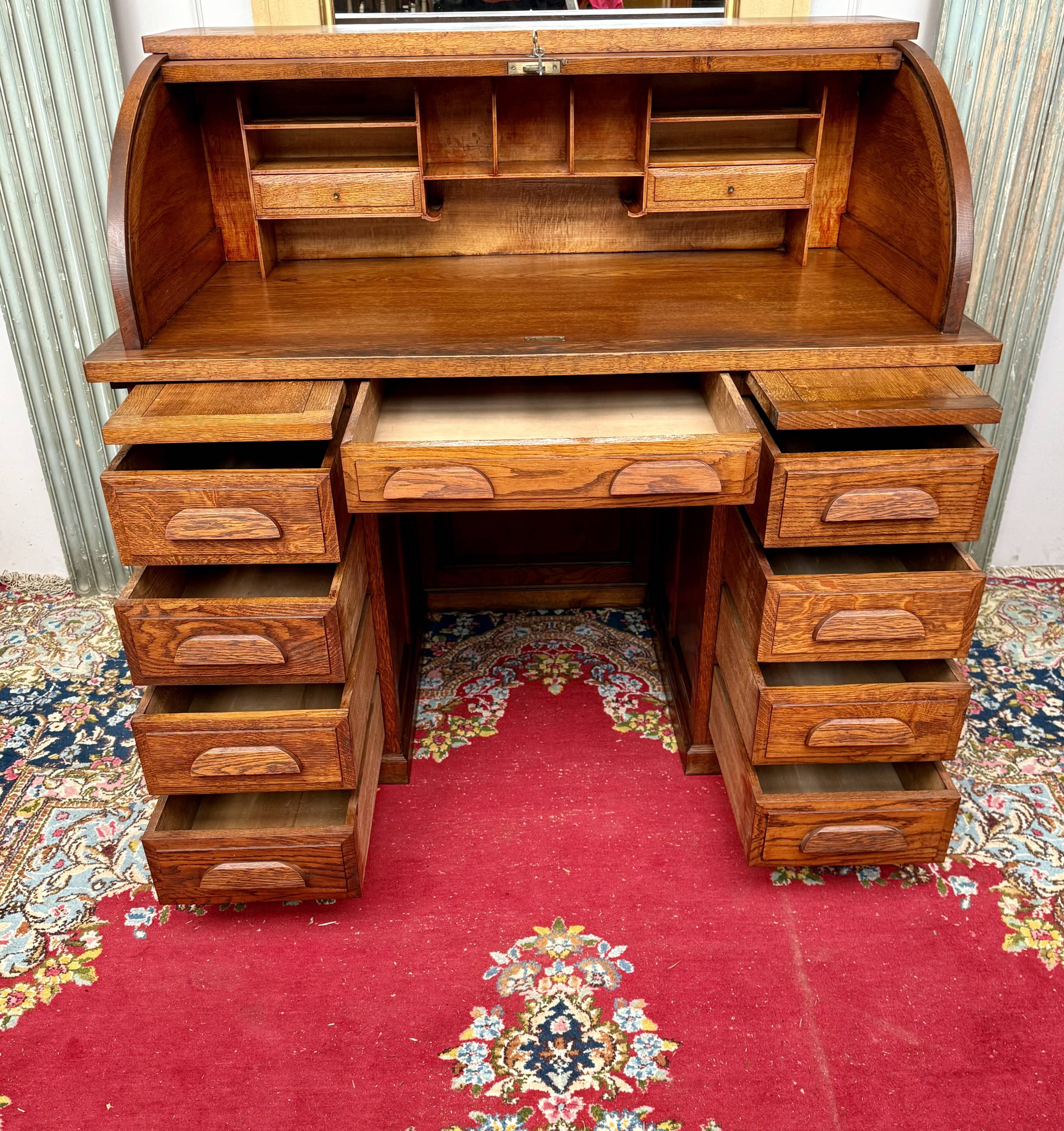 American desk in solid oak