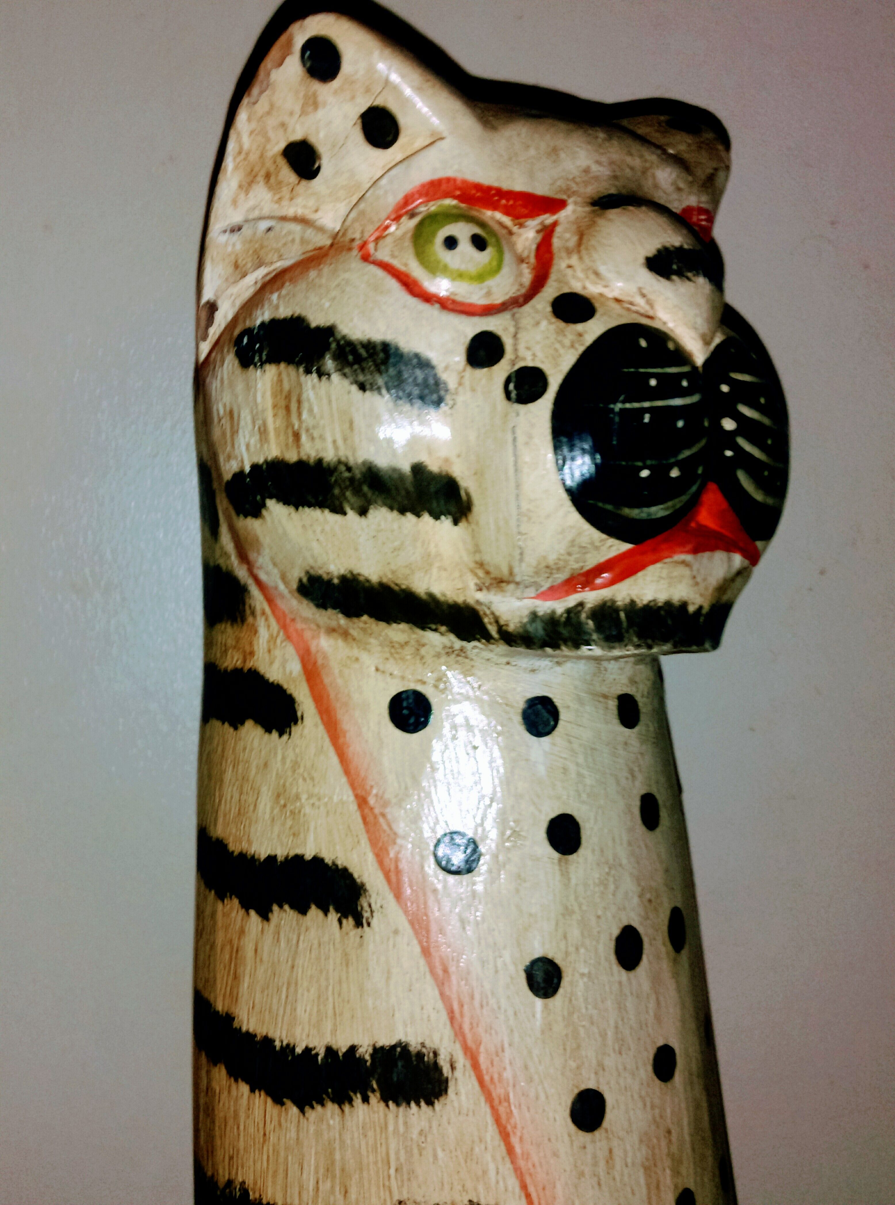 Sculture léopard bois type asiatique ancienne