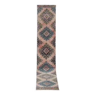 Vintage turkish rug from oushak, hand-woven 90x492 cm