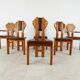 Chaises de salle à manger vintage en bois de pin - années 1970