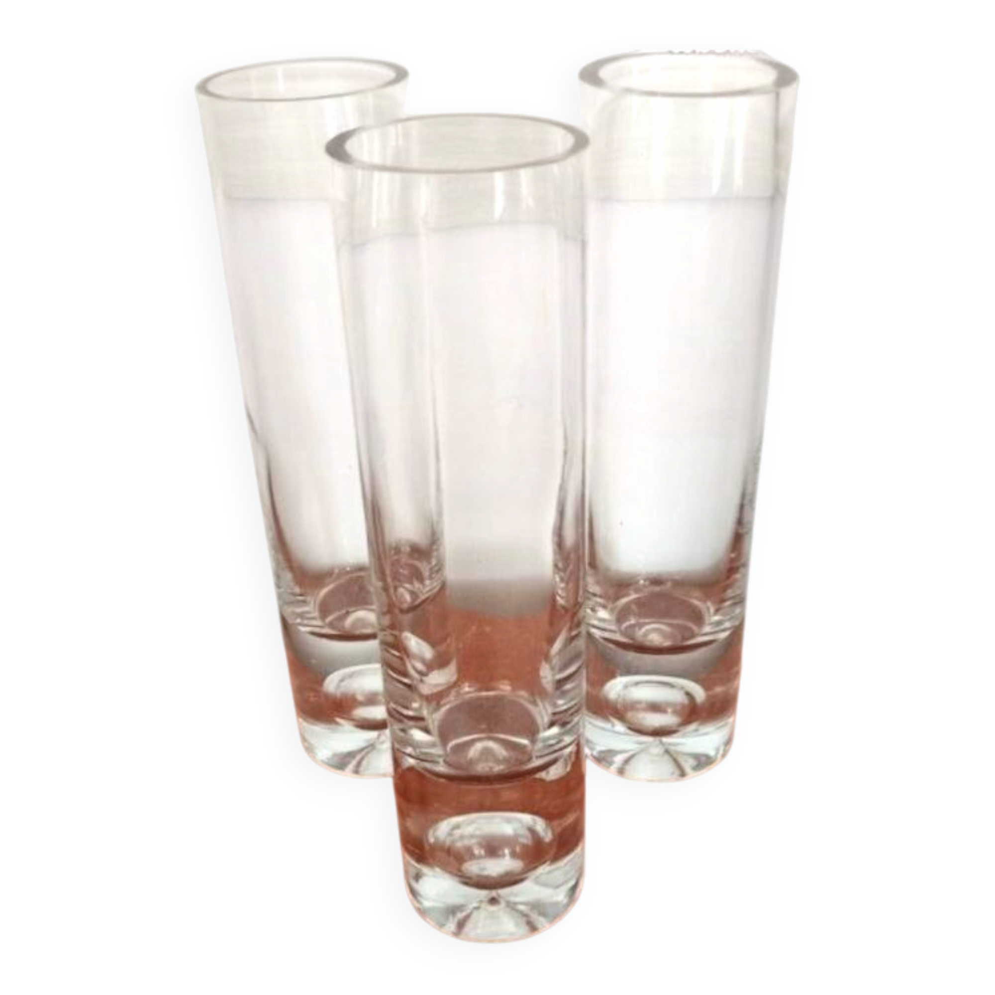 Set of 3 T. WIRKKALA vases for K. Littala, blown crystal, vintage
