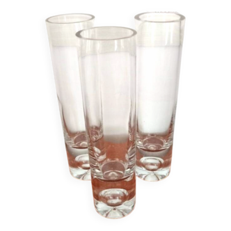 Suite de 3 vases T. WIRKKALA pour K. Littala, cristal soufflé, vintage