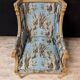 Louis XVI bergère with upholstered ears in lacquered wood
