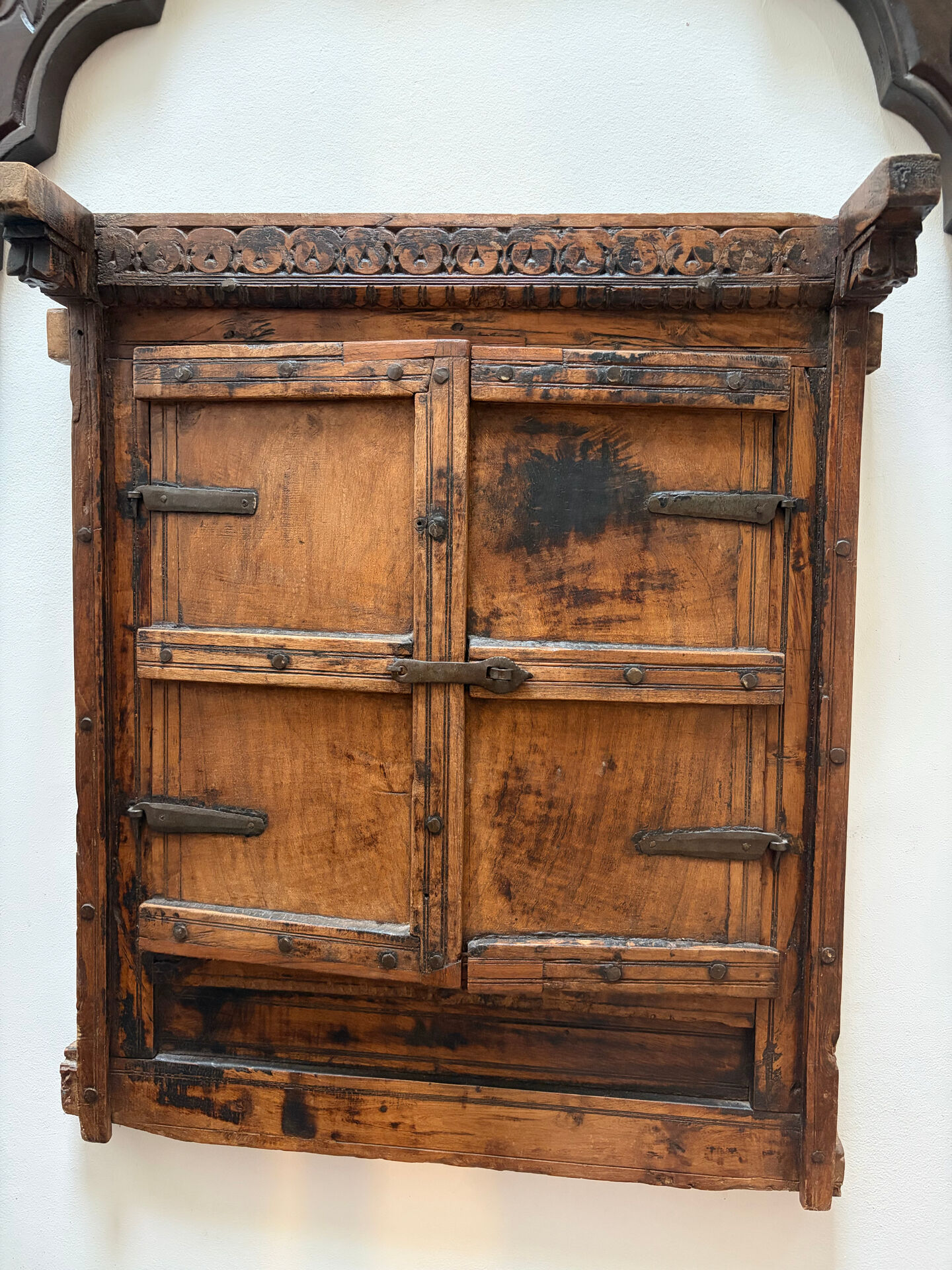Old Indian carved wooden window