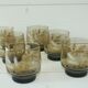 Lot 8 verres fumés épis de blé Luminarc années 70