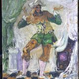 Ancient painting Harlequin dancing