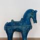 Blue Ceramic Horse Sculpture by Aldo Londi for Bitossi Fiorentino, 1960