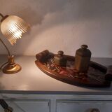 Art deco globe tulip glass lamp