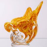 Hand-Shaped Orange Glass Vase, 1970s