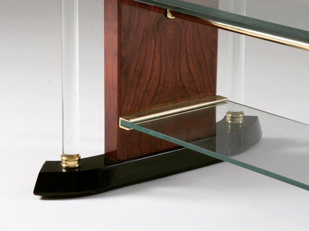 Brass and glass coffee table, 1970s