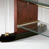 Table basse laiton et verre, 1970s