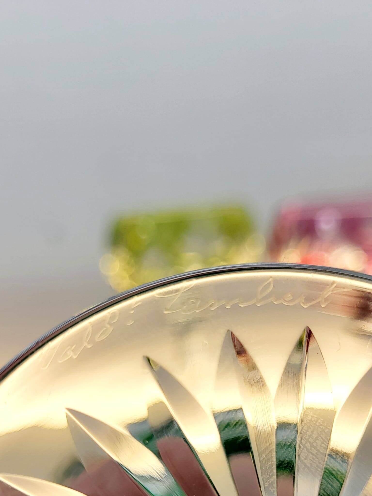 Box of 4 Val Saint Lambert "Berncastel" no. 204 Roemer glass – Belgium 1905