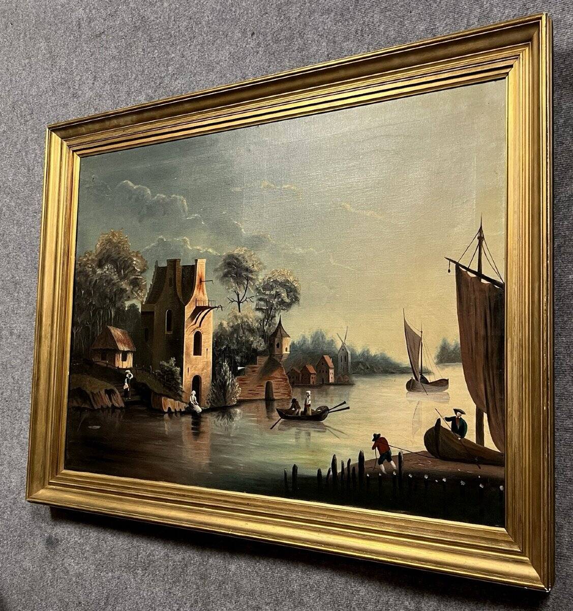 19th century Dutch School: Very important oil painting on canvas circa 1880