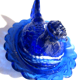 Box slurry hen on her nest, cobalt blue opaline salt shaker, vallérysthal