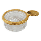 Small glass and gilt bronze ashtray Fleurs de lys