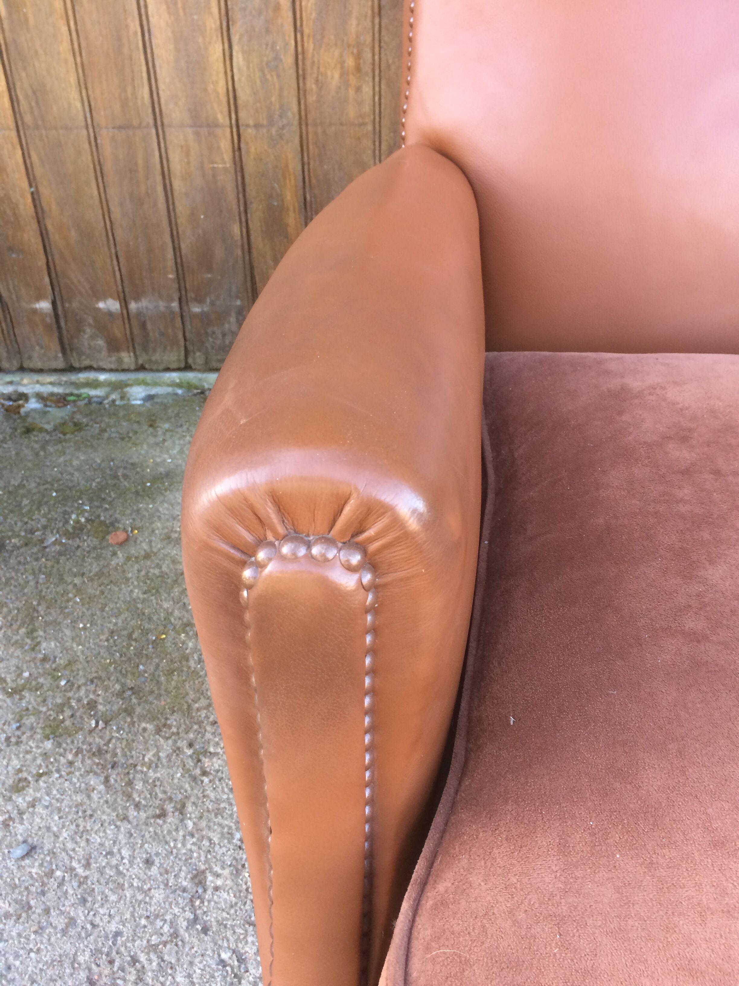 Leather club armchair