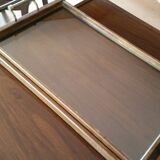 Vintage rolling service (wood, glass and brass)