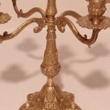 Pair of 5-burner bronze candlesticks