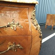 Commode ancien Louis XV marqueterie plateau marbre
