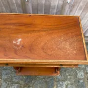 Vintage Wooden Console Table with Lyre Legs — Empire Directoire Style 1960