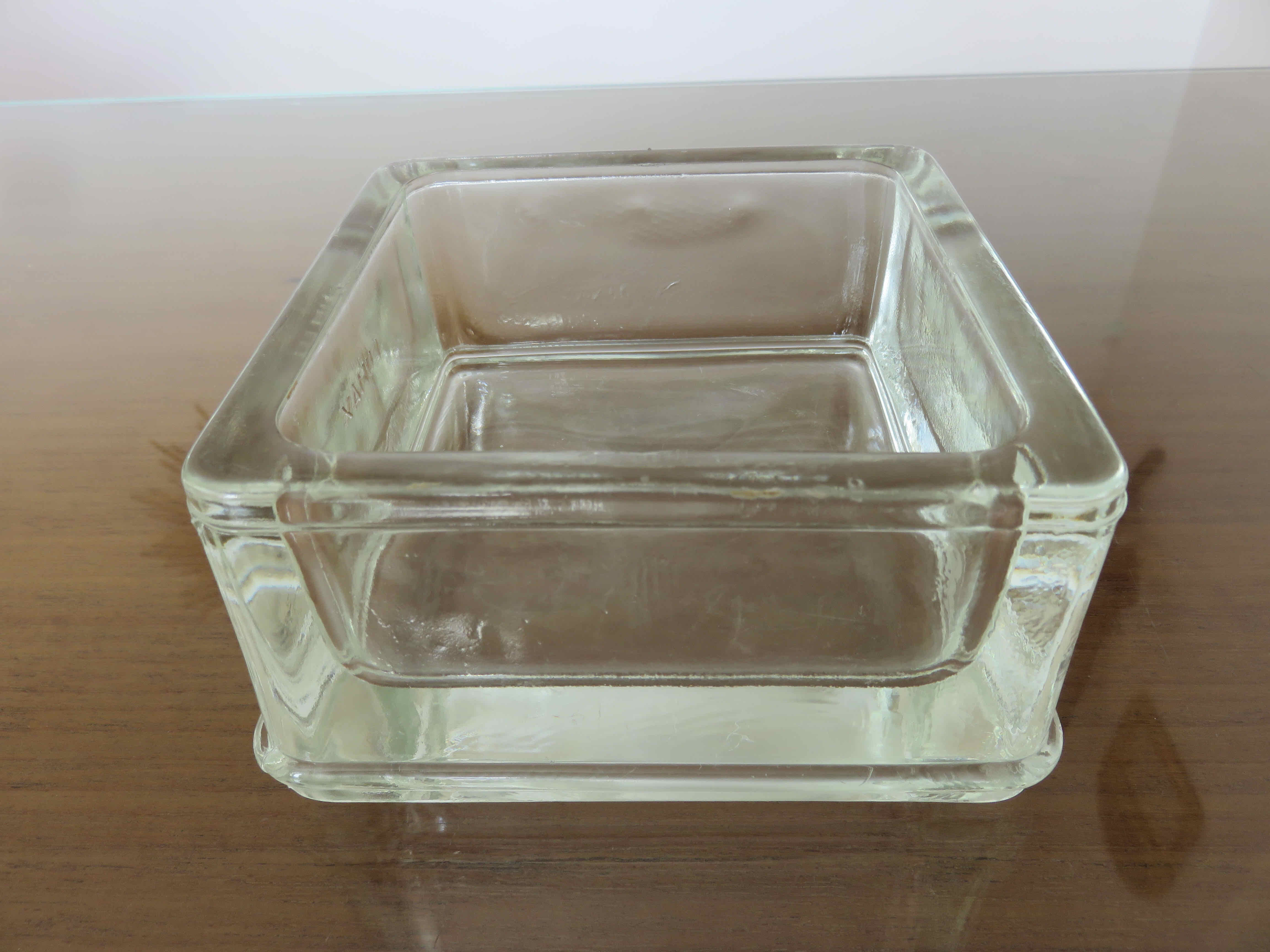 Glass paving ashtray signed lumax 40s 50