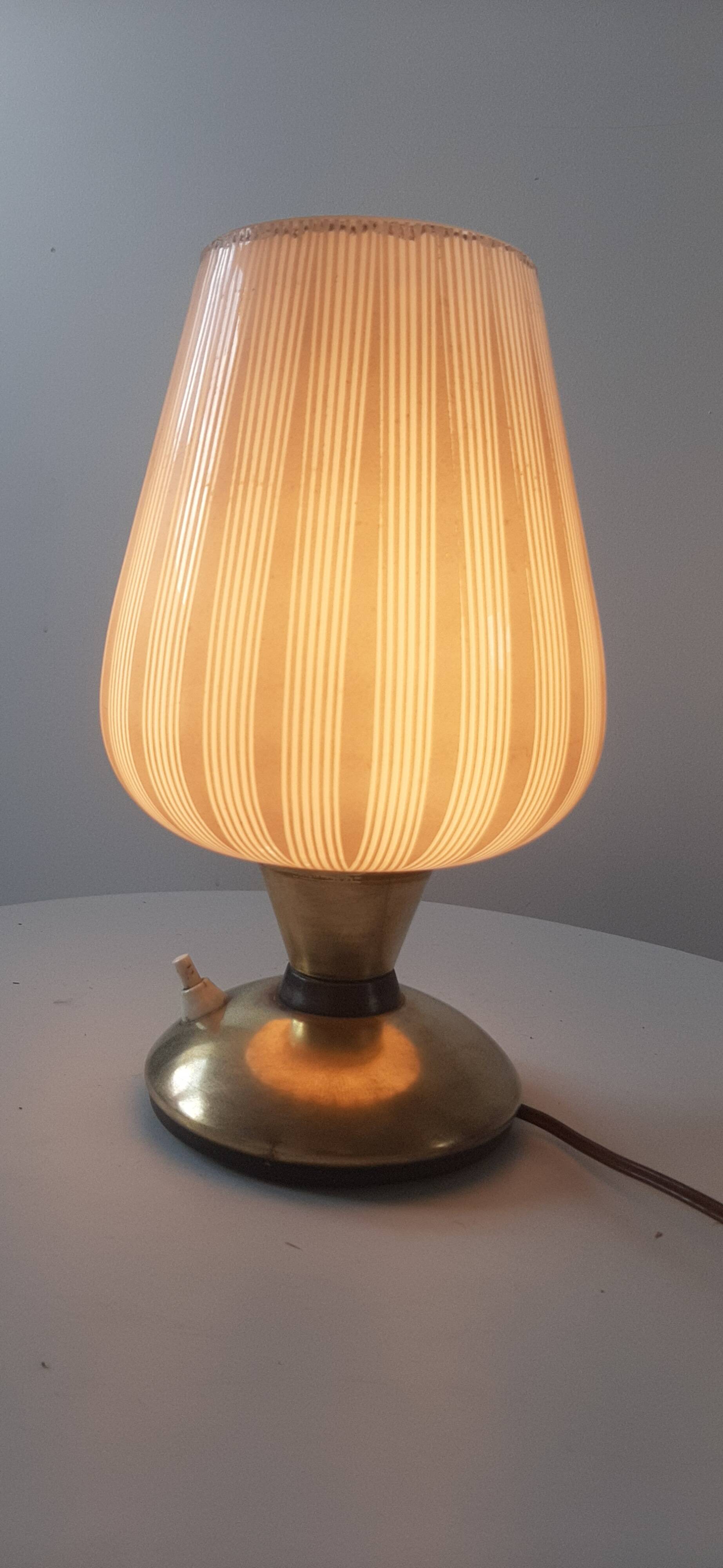 Retro brass table lamp and glass globe