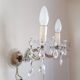 Two sconces 2 glass lights and crystal stamps