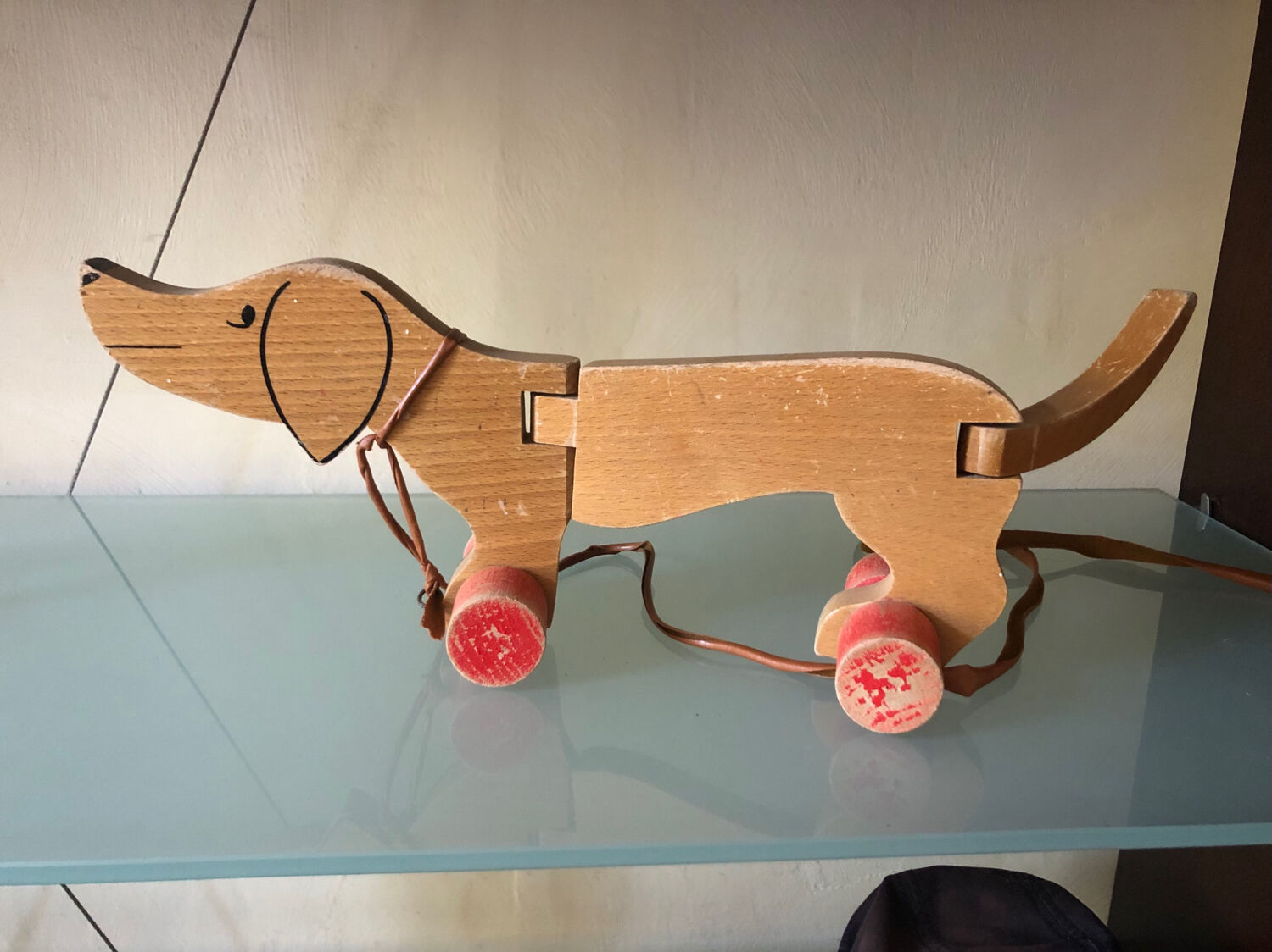 Wooden dog to pull