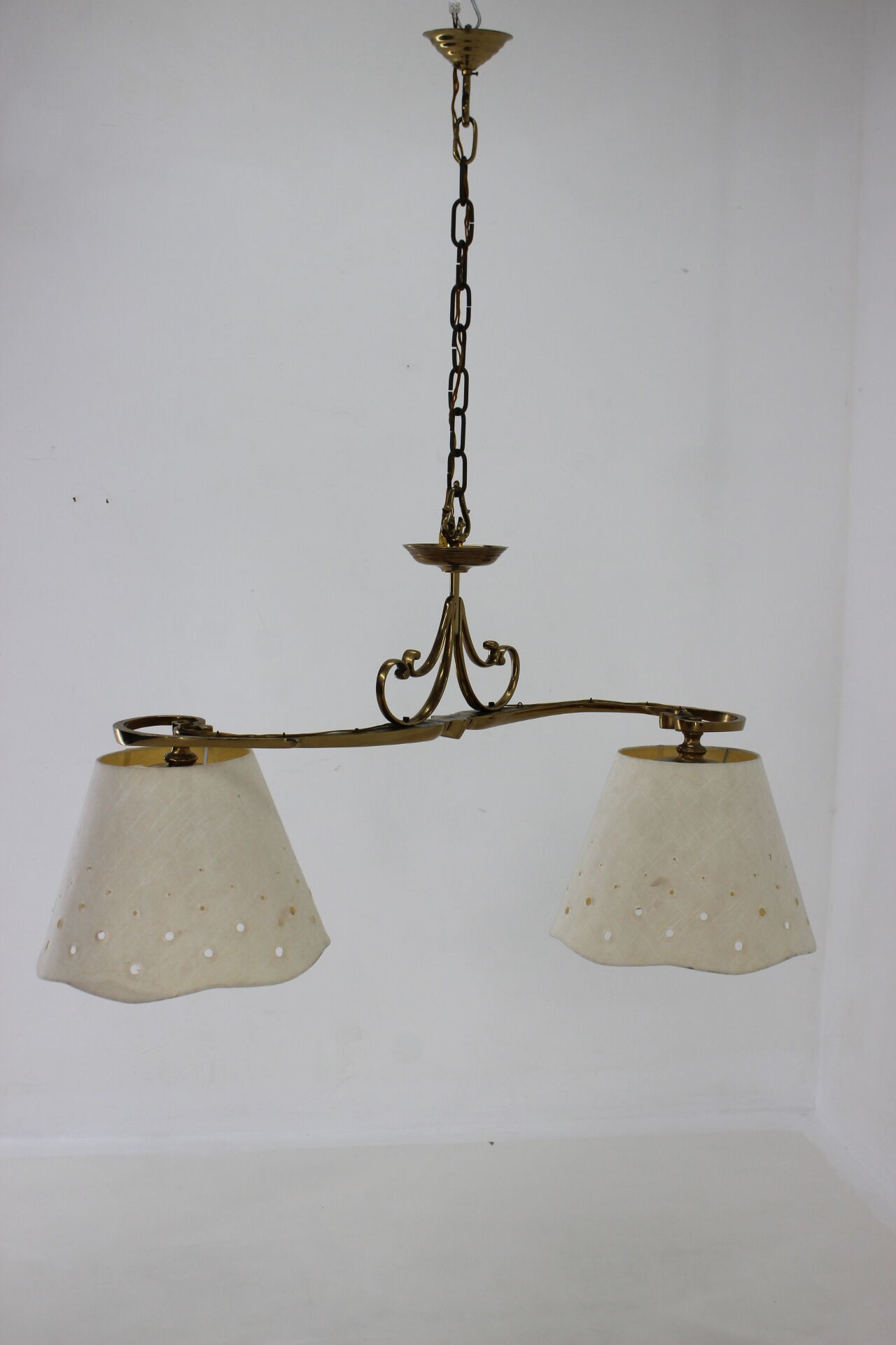 1970s italian brass pendant light
