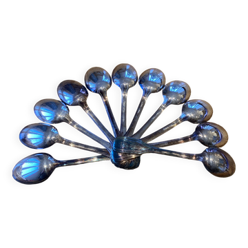 12 silver-plated dessert spoons