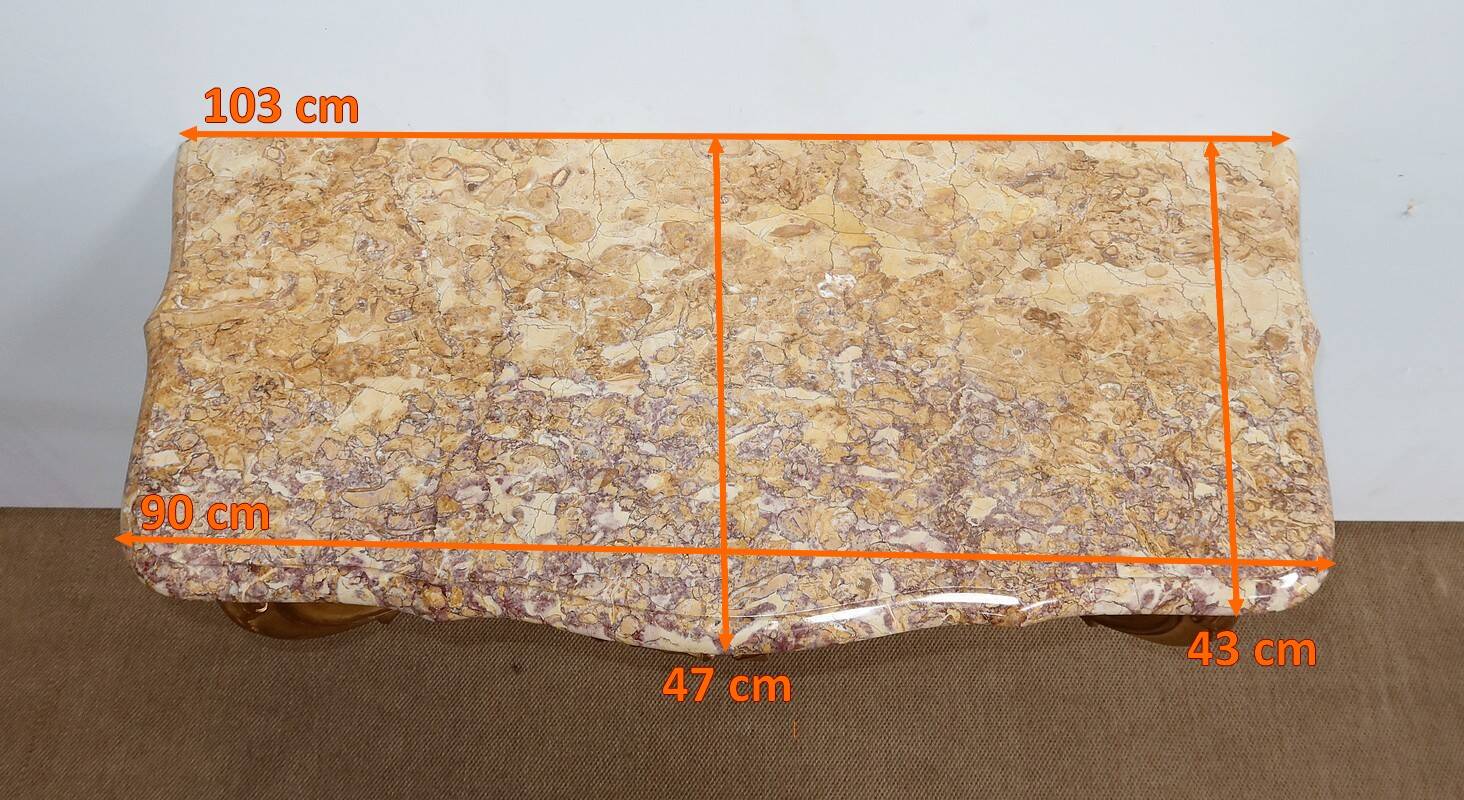 Wall Console in Golden Wood, Louis XV style – Mid 20th century