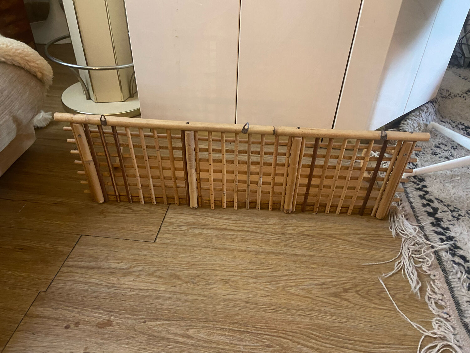 Vintage rattan wall shelf