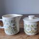 Hornsea Flower milk jug and jam pot. 1970. England