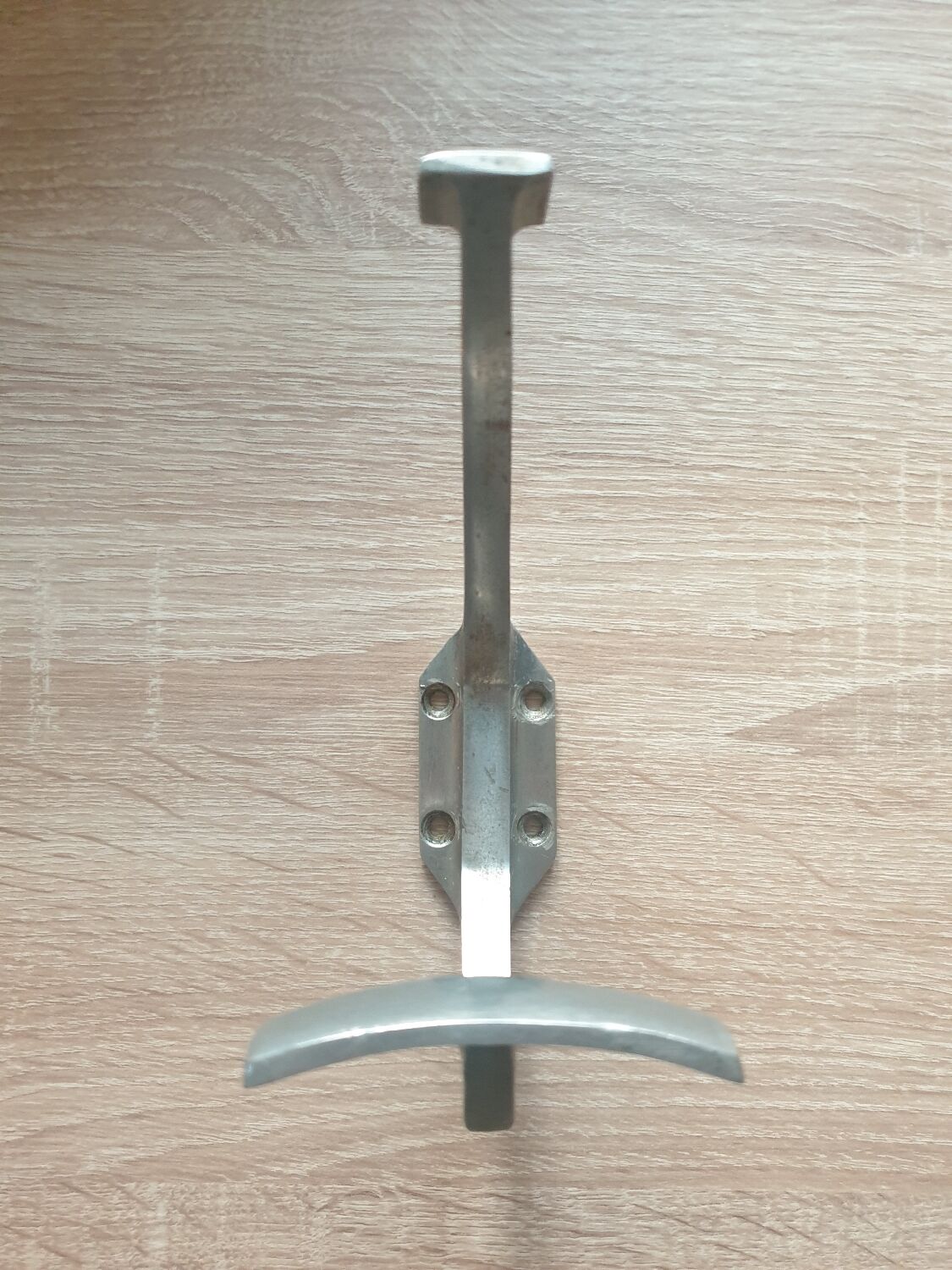 Vintage brushed aluminum hook