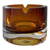 Vintage amber glass ashtray or pocket