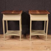 Paire de tables de chevet design peintes des années 80