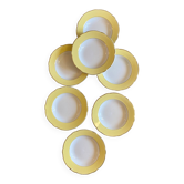 Set of 7 vintage soup plates model Jonquille de Lunéville