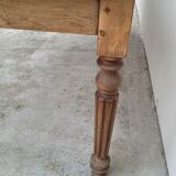 Rustic farmhouse table in solid oak Louis Philippe style -1m84