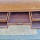 English lion paw desk and lyre armchair, leather, extensions